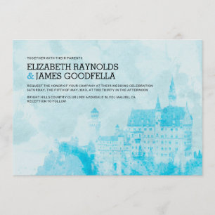Invitations de mariage de château de conte de fées