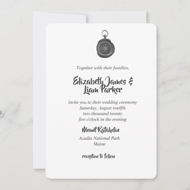 Invitations de mariage de Compass (Devant)