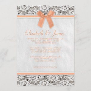 Invitations de mariage de Coral Rustic Burlap