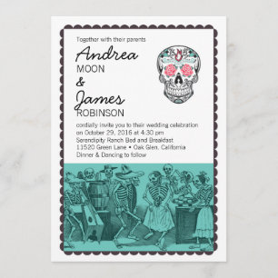 Invitations de mariage de crâne de squelettes de