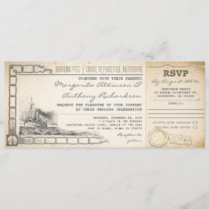 invitations de mariage de croisière de carte