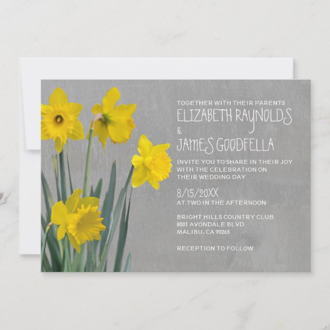Invitations de mariage de Daffodil (Devant)