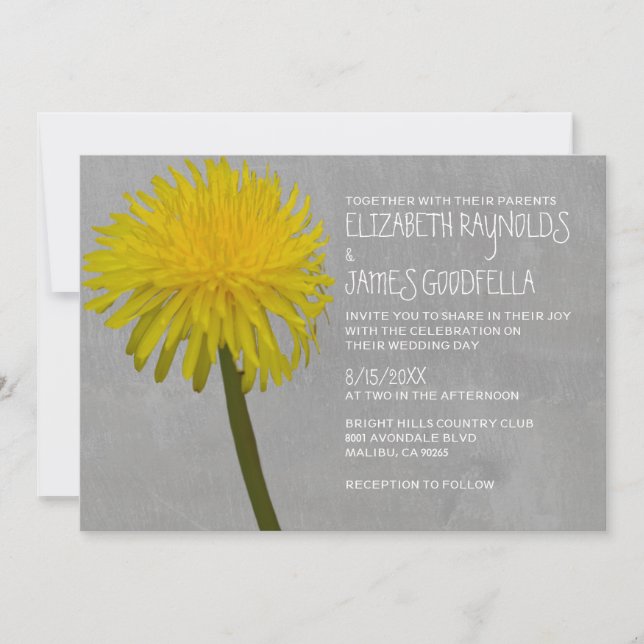 Invitations de mariage de Dandelion (Devant)