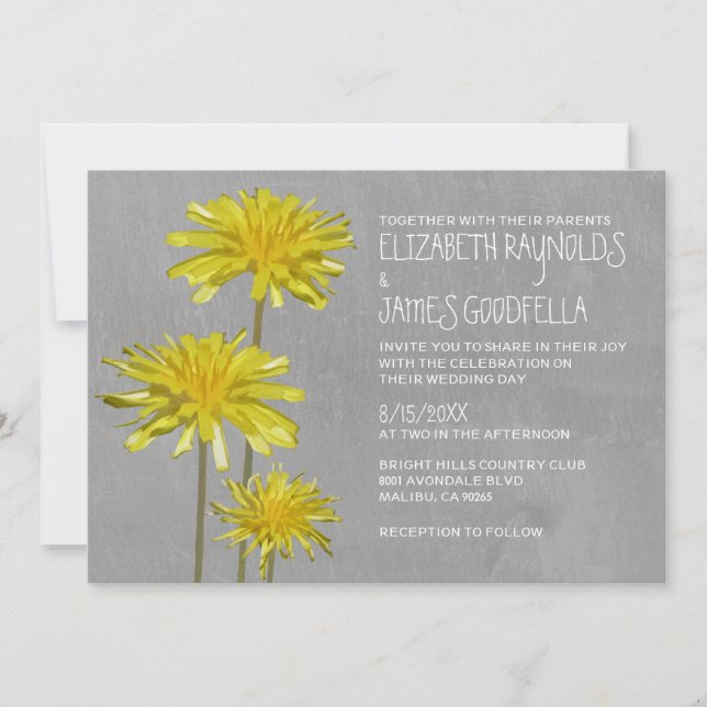 Invitations de mariage de Dandelions (Devant)