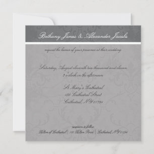 Invitations de mariage de dentelle grise