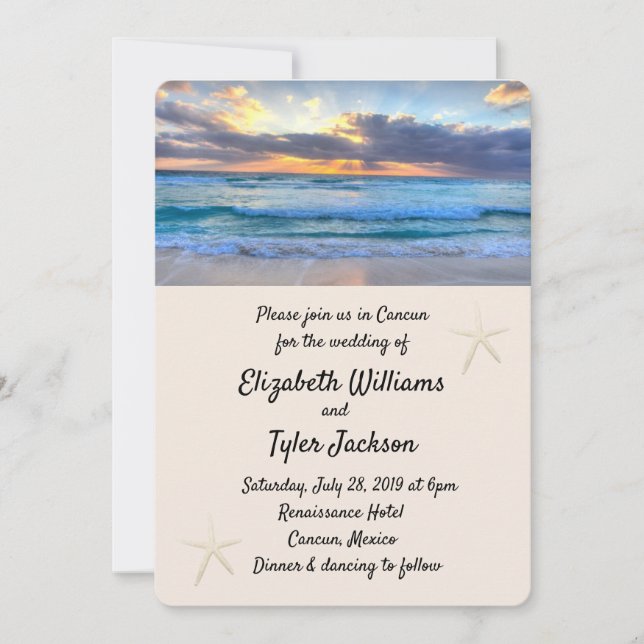 Invitations de mariage de destination (Devant)