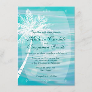 Invitations de mariage de destination de plage de