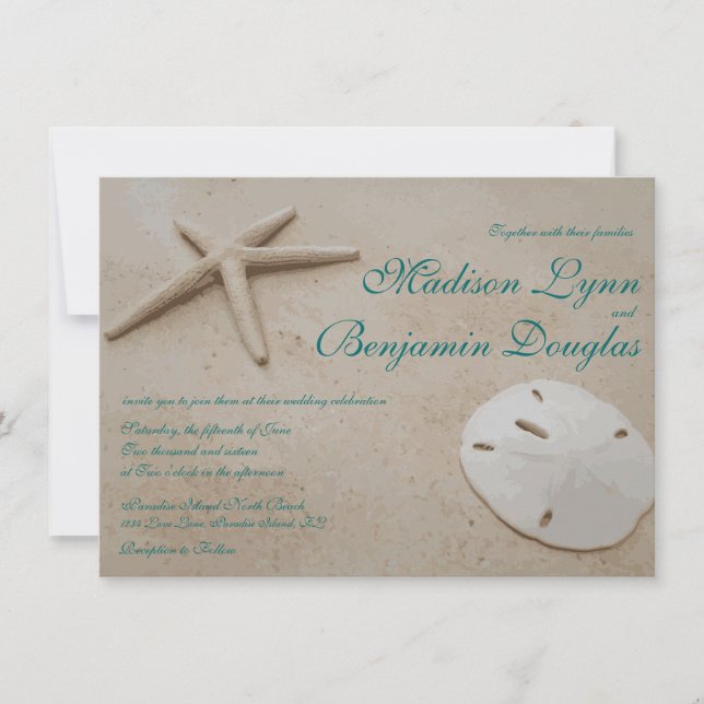 Invitations de mariage de destination de Starfish  (Devant)