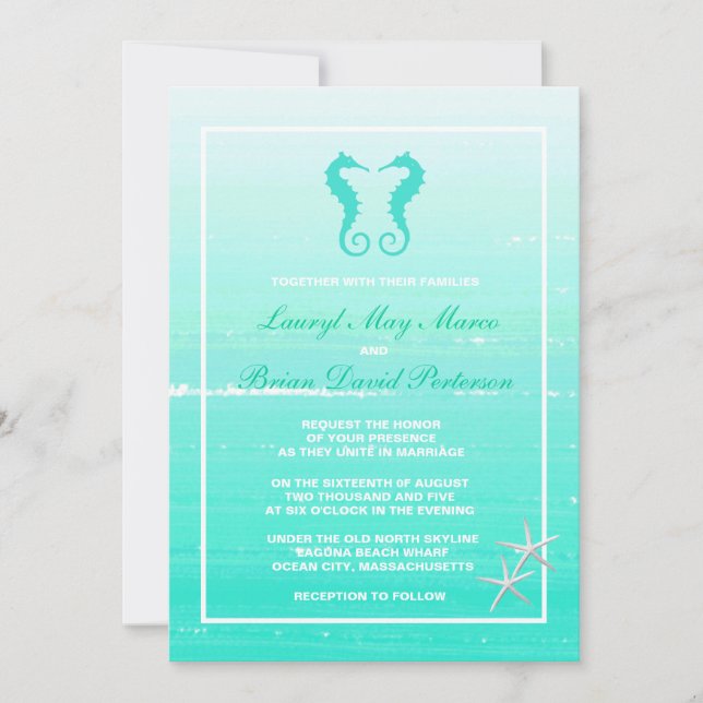 Invitations de mariage de destination nautique (Devant)
