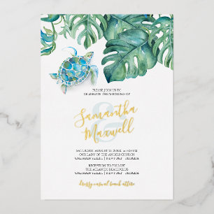 Invitations de mariage de destination   Tortue de 