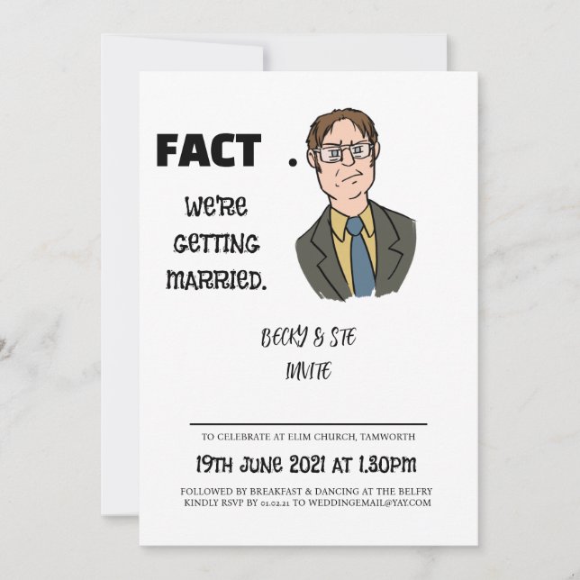 Invitations de mariage de Dwight (Devant)