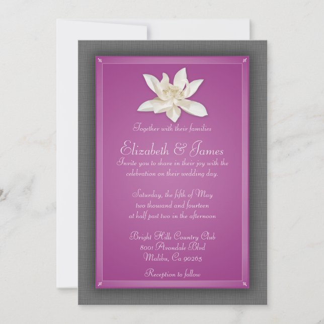 Invitations de mariage de Fuchsia (Devant)