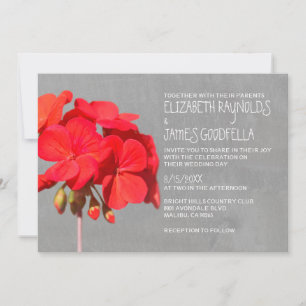 Invitations de mariage de géranium