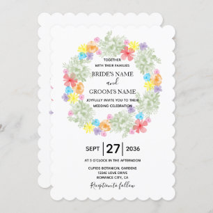 Invitations de mariage de germes floraux rustiques