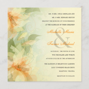 Invitations de mariage de jardin - floral jaune