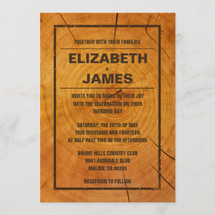 Invitations de mariage de la ceinture d'arbre rust