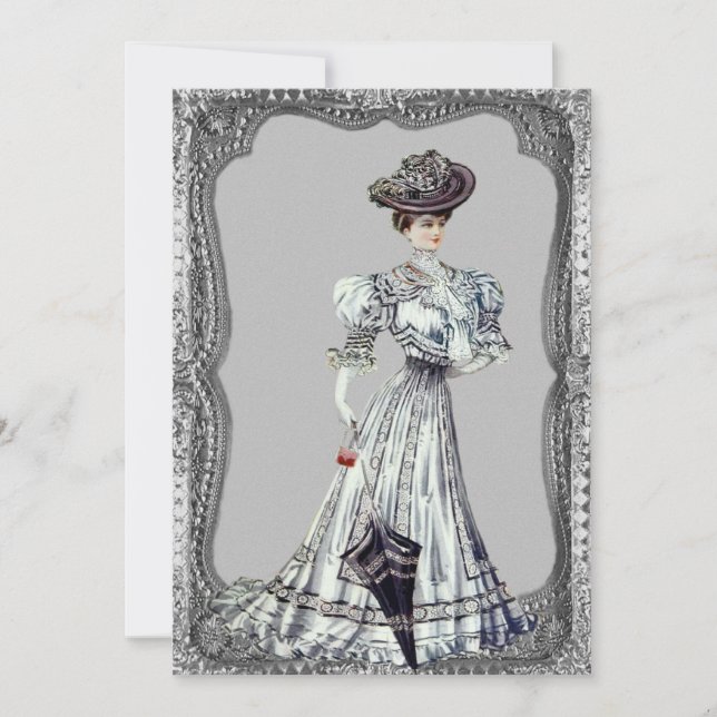 Invitations de mariage de la femme victorienne (Devant)