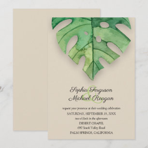 Invitations de mariage de la feuille de monstère t