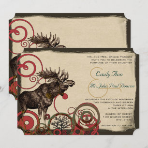 Invitations de mariage de la forêt vintage d'orign