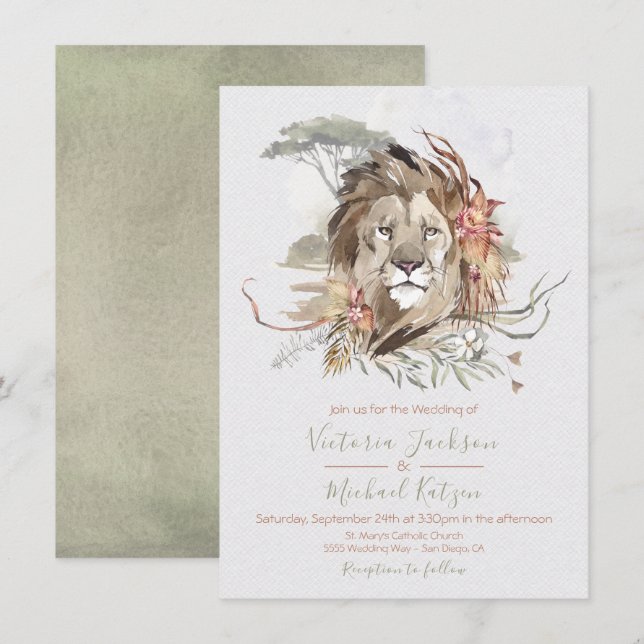 Invitations de mariage de la jungle tropicale (Devant / Derrière)
