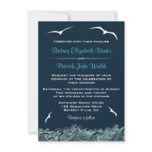 Invitations de mariage de la marine des vagues et 