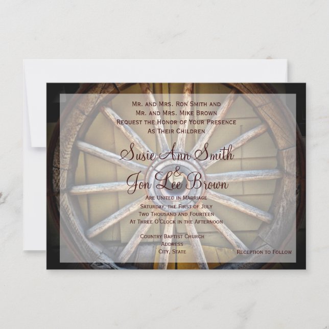 Invitations de mariage de la roue du Wagon du Sud- (Devant)