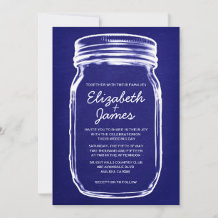 Invitations de mariage de la Vintage royale bleue 