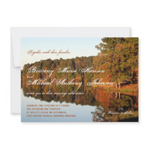 Invitations de mariage de lac leaves d'arbres