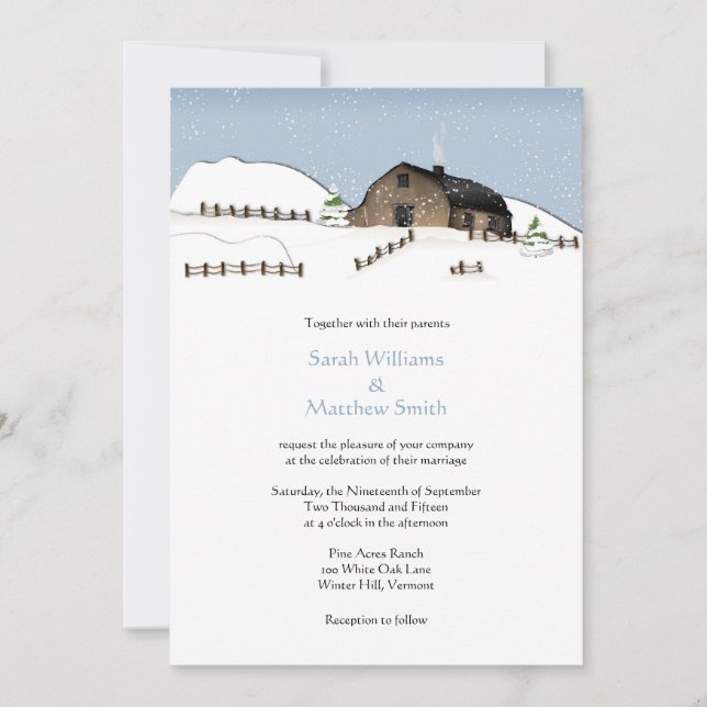 Invitations de mariage de l'aube dans le paysage (Devant)