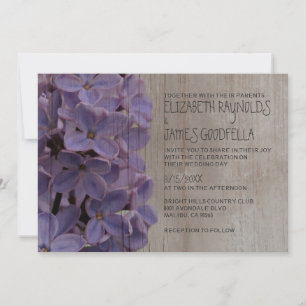 Invitations de mariage de Lilacs rustiques