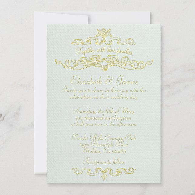 Invitations de mariage de luxe simples (Devant)