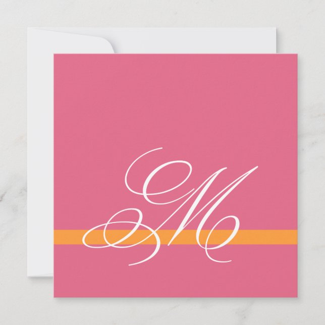 Invitations de mariage de Monogramme Swirl rose (Devant)