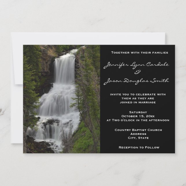 Invitations de mariage de nature de cascade de (Devant)