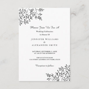 Invitations de mariage de nature grise simple