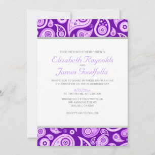 Invitations de mariage de Paisley pourpre