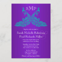 Invitations de mariage de paquebot Turquoise et po