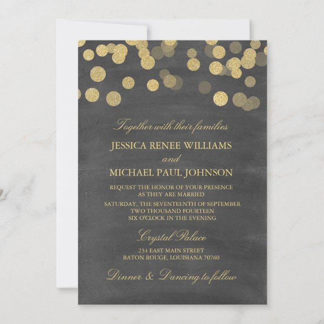Invitations de mariage de parties scintillantes (Devant)
