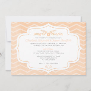 Invitations de mariage de Peach Chevron