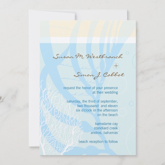 Invitations de mariage de plage (Devant)