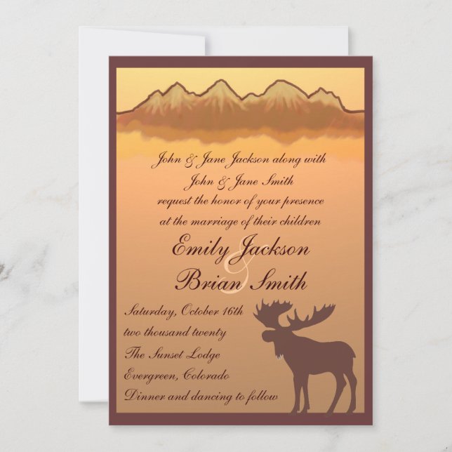 Invitations de mariage de réflexion de lac (Devant)
