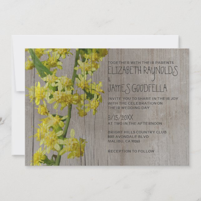 Invitations de mariage de Solidago (Devant)