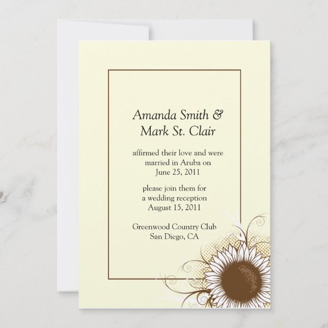 Invitations de mariage de Sunflower Post (Devant)