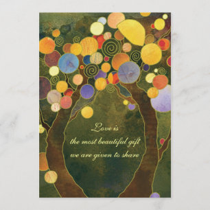 Invitations de mariage de thème d'arbre de vert