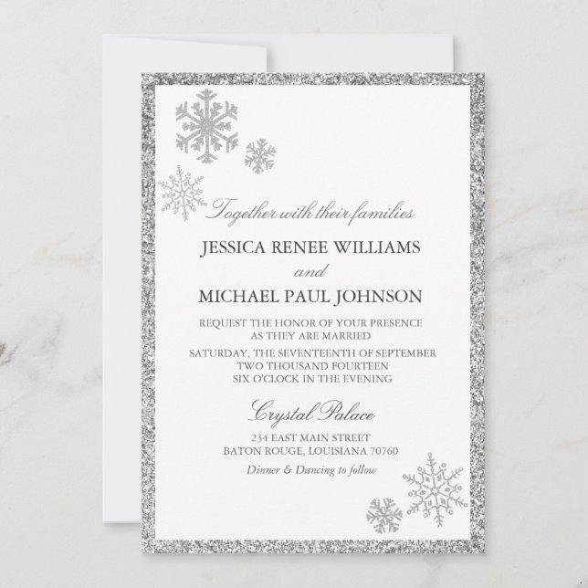 Invitations de mariage de Winter Wonderland (Devant)
