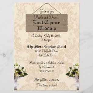 Invitations de mariage Dernière chance personnalis