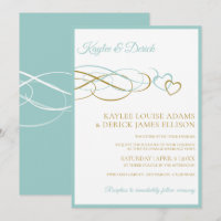 Invitations de mariage des coeurs | Lt Turquoise &