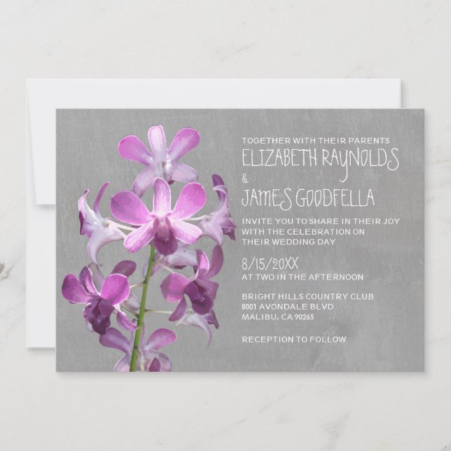 Invitations de mariage des orchidées (Devant)