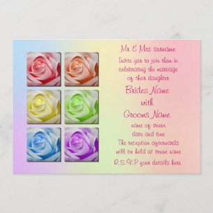 Invitations de mariage des Roses de Macro Rainbow