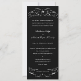 Invitations de mariage d'étoiles solitaires noires