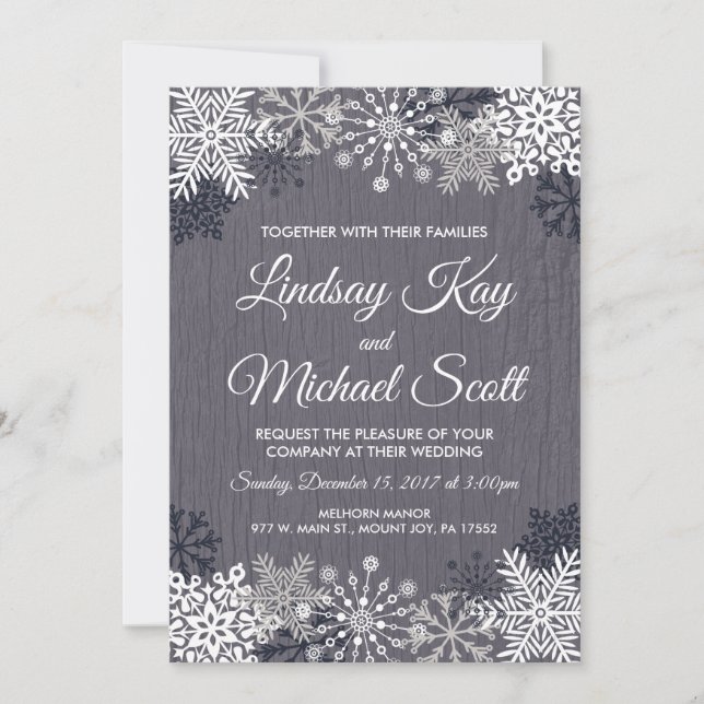 Invitations de mariage d'hiver (Devant)